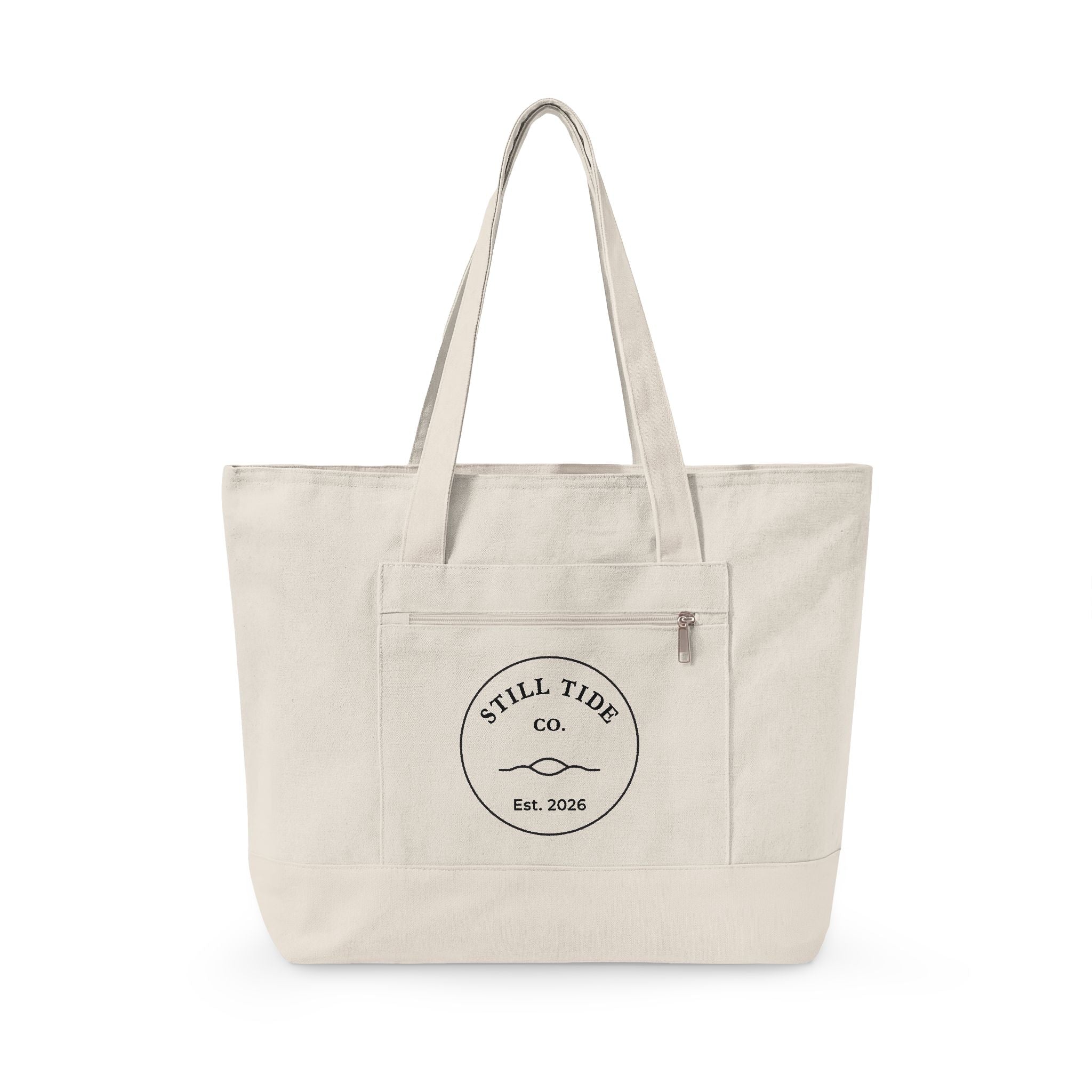 Zippered Canvas Tote