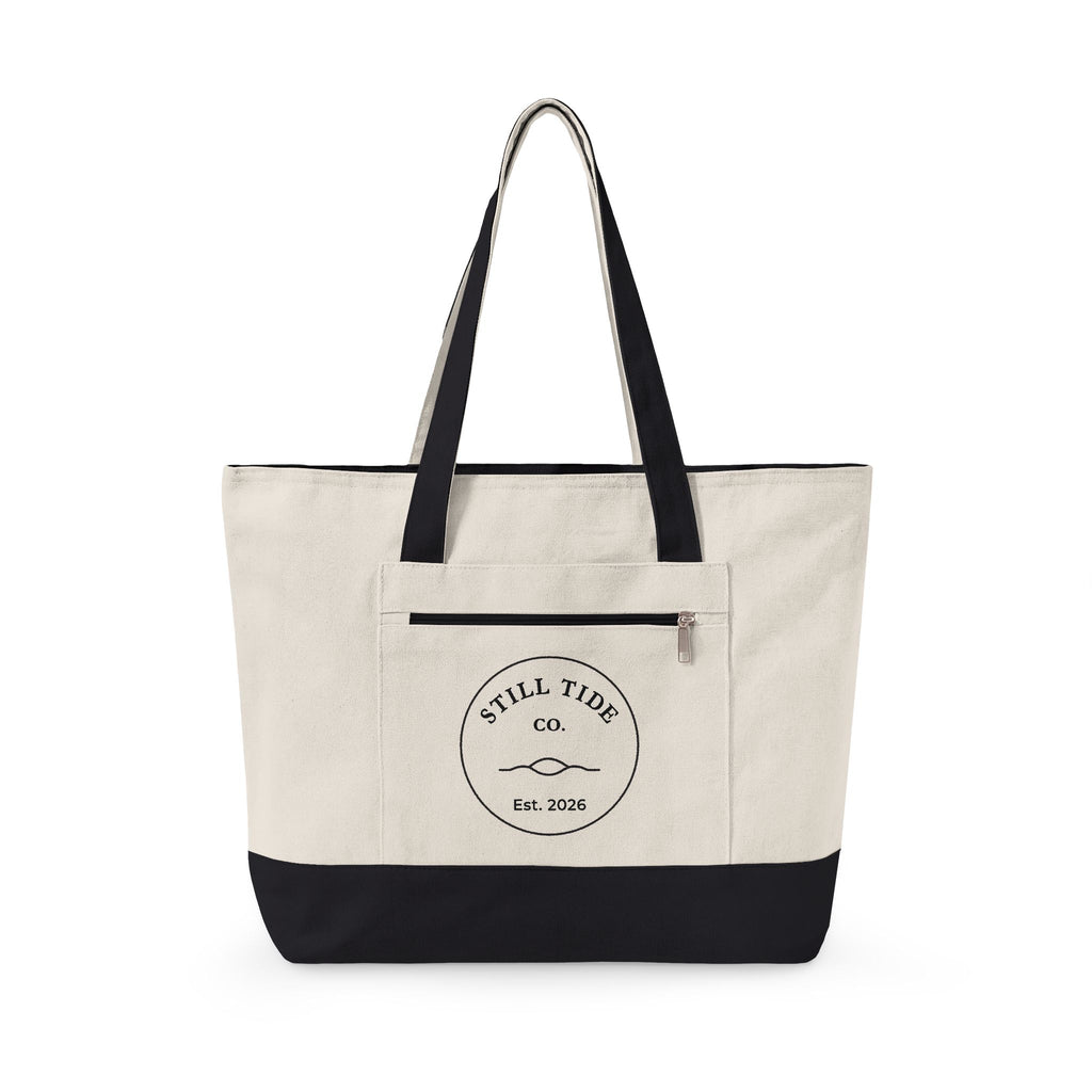 Zippered Canvas Tote