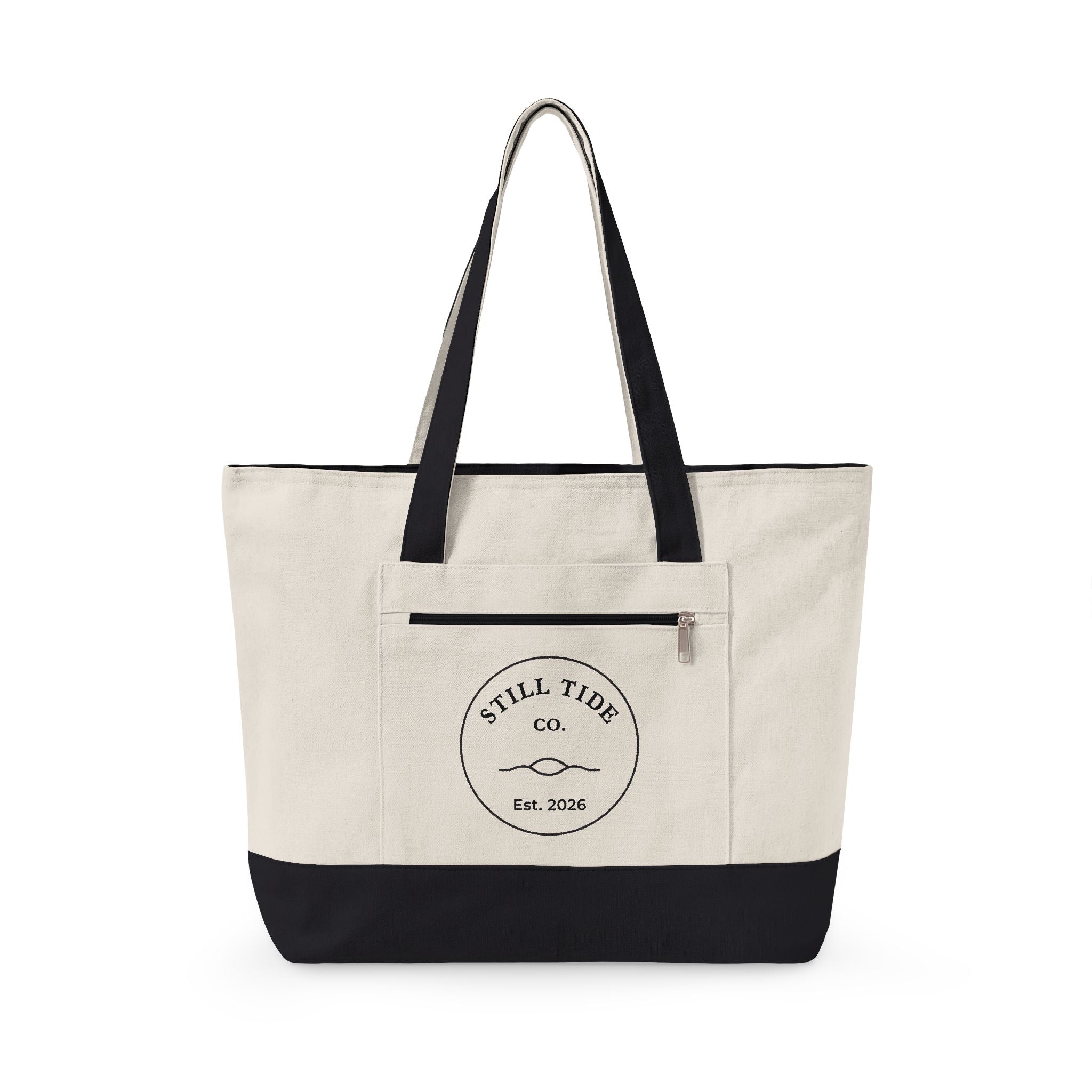 Zippered Canvas Tote